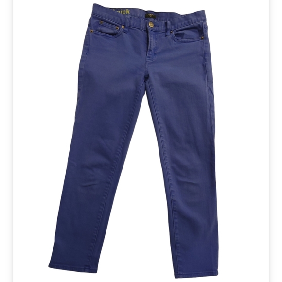 J Crew Toothpick Cropped Bright Blue Jeans, Size 27 - Picture 2 of 11